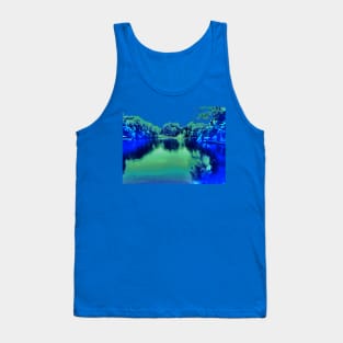 Fantasy Majestic Pond and Fountain in the Middle of Loose Park Tank Top